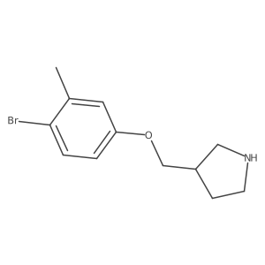3-[(4-Bromo-3-methylphenoxy)methyl]pyrrolidine结构式