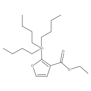 2-(Tributylstannyl)-3-furancarboxylic acid ethyl ester Structure