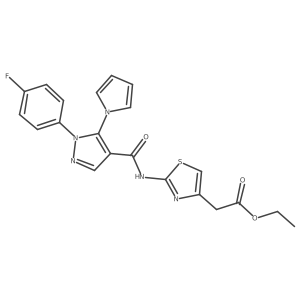 ethyl [2-({[1-(4-fluorophenyl)-5-(1H-pyrrol-1-yl)-1H-pyrazol-4-yl]carbonyl}amino)-1,3-thiazol-4-yl]acetate Structure