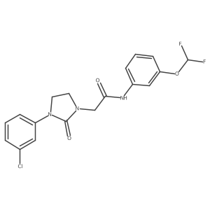2-[3-(3-chlorophenyl)-2-oxoimidazolidin-1-yl]-N-[3-(difluoromethoxy)phenyl]acetamide结构式