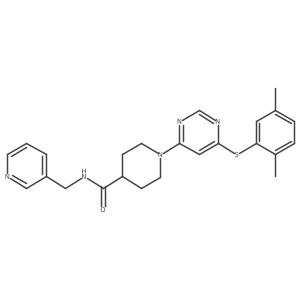 1-(6-((2,5-dimethylphenyl)thio)pyrimidin-4-yl)-N-(pyridin-3-ylmethyl)piperidine-4-carboxamide Structure