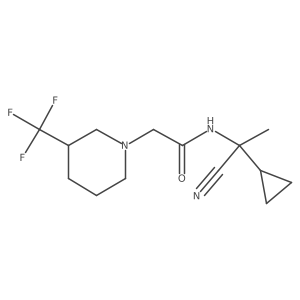 N-(1-cyano-1-cyclopropylethyl)-2-[3-(trifluoromethyl)piperidin-1-yl]acetamide结构式