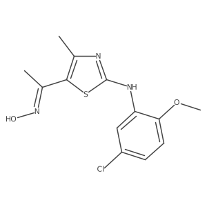 (5-Chloro-2-methoxyphenyl)(4-((hydroxyimino)ethyl)-3-methyl(2,5-thiazolyl))amine Structure