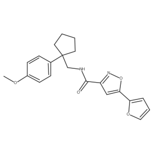 5-(furan-2-yl)-N-((1-(4-methoxyphenyl)cyclopentyl)methyl)isoxazole-3-carboxamide结构式