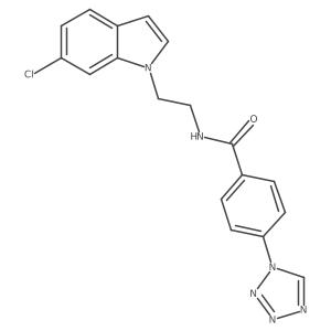 N-[2-(6-chloro-1H-indol-1-yl)ethyl]-4-(1H-tetrazol-1-yl)benzamide结构式