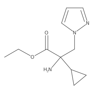 ethyl 2-amino-2-cyclopropyl-3-(1H-pyrazol-1-yl)propanoate结构式