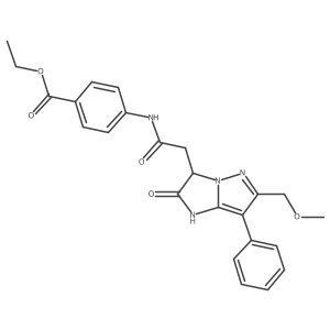 ethyl 4-({[6-(methoxymethyl)-2-oxo-7-phenyl-2,3-dihydro-1H-imidazo[1,2-b]pyrazol-3-yl]acetyl}amino)benzoate结构式