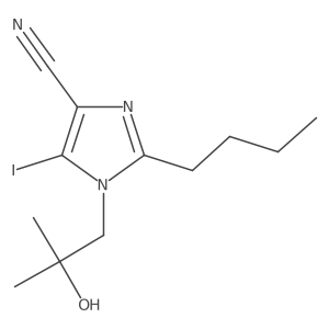2-butyl-1-(2-hydroxy-2-methylpropyl)-5-iodo-1H-imidazole-4-carbonitrile结构式