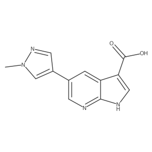 5-(1-methyl-1H-pyrazol-4-yl)-1H-pyrrolo[2,3-b]pyridine-3-carboxylic acid结构式