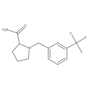 1-{[3-(Trifluoromethyl)phenyl]methyl}pyrrolidine-2-carboxamide结构式