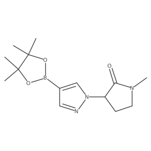 1-(1-Methyl-2-oxo-3-pyrrolidinyl)pyrazole-4-boronic Acid Pinacol Ester结构式