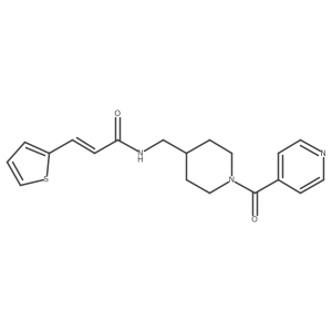 (E)-N-((1-isonicotinoylpiperidin-4-yl)methyl)-3-(thiophen-2-yl)acrylamide Structure