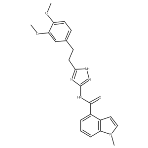 N-{3-[2-(3,4-dimethoxyphenyl)ethyl]-1H-1,2,4-triazol-5-yl}-1-methyl-1H-indole-4-carboxamide结构式