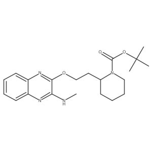 tert-Butyl 2-(2-((3-(methylamino)quinoxalin-2-yl)oxy)ethyl)piperidine-1-carboxylate结构式