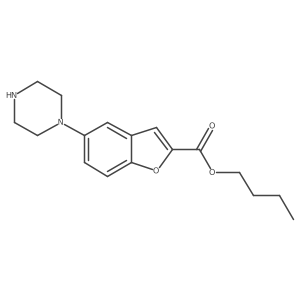 Butyl 5-(1-piperazinyl)-2-benzofurancarboxylate Structure