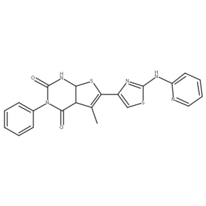 5-methyl-3-phenyl-6-{2-[(pyridin-2-yl)amino]-1,3-thiazol-4-yl}-1H,2H,3H,4H-thieno[2,3-d]pyrimidine-2,4-dione Structure