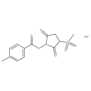 Sodium 1-((4-iodobenzoyl)oxy)-2,5-dioxopyrrolidine-3-sulfonate结构式