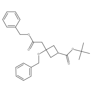 3-Azetidineacetic acid,1-[(1,1-dimethylethoxy)carbonyl]-3-(phenylmethoxy)-,phenylmethyl ester Structure