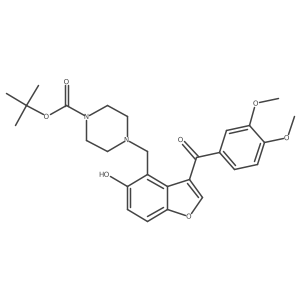 Tert-butyl 4-({3-[(3,4-dimethoxyphenyl)carbonyl]-5-hydroxy-1-benzofuran-4-yl}methyl)piperazine-1-carboxylate结构式