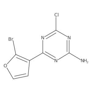 4-(2-Bromofuran-3-yl)-6-chloro-1,3,5-triazin-2-amine结构式