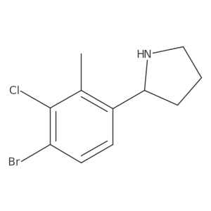(R)-2-(4-Bromo-3-chloro-2-methylphenyl)pyrrolidine Structure