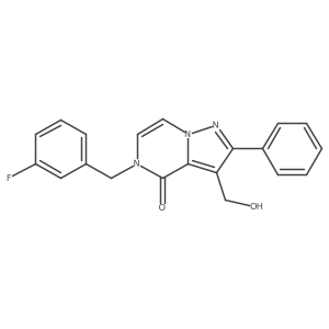 5-(3-fluorobenzyl)-3-(hydroxymethyl)-2-phenylpyrazolo[1,5-a]pyrazin-4(5H)-one结构式