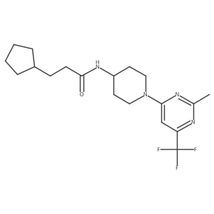 3-cyclopentyl-N-{1-[2-methyl-6-(trifluoromethyl)pyrimidin-4-yl]piperidin-4-yl}propanamide Structure