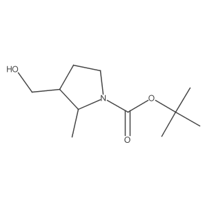 Tert-butyl 3-(hydroxymethyl)-2-methylpyrrolidine-1-carboxylate结构式