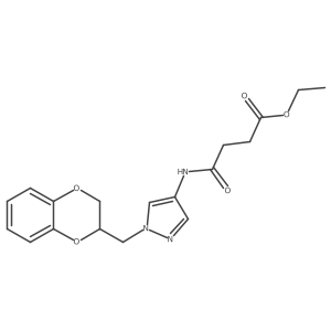 ethyl 4-((1-((2,3-dihydrobenzo[b][1,4]dioxin-2-yl)methyl)-1H-pyrazol-4-yl)amino)-4-oxobutanoate结构式