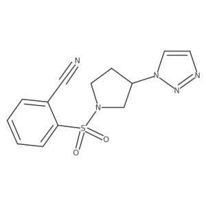 2-((3-(1H-1,2,3-triazol-1-yl)pyrrolidin-1-yl)sulfonyl)benzonitrile结构式