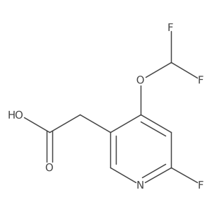 4-Difluoromethoxy-2-fluoropyridine-5-acetic acid Structure