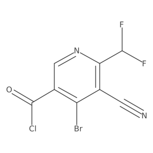 4-Bromo-5-cyano-6-(difluoromethyl)nicotinoyl chloride结构式