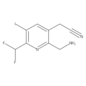 2-(Aminomethyl)-6-(difluoromethyl)-5-iodopyridine-3-acetonitrile Structure