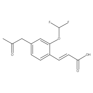 2-(Difluoromethoxy)-4-(2-oxopropyl)cinnamic acid Structure