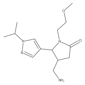 (4R,5S)-4-(Aminomethyl)-1-(2-methoxyethyl)-5-(1-propan-2-ylpyrazol-4-yl)pyrrolidin-2-one Structure