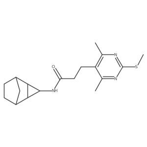3-[4,6-Dimethyl-2-(methylsulfanyl)pyrimidin-5-yl]-n-{tricyclo[3.2.1.0,2,4]octan-3-yl}propanamide Structure