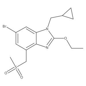 6-Bromo-1-(cyclopropylmethyl)-2-ethoxy-4-[(methylsulfonyl)methyl]-1h-benzimidazole Structure