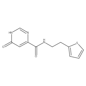 6-hydroxy-N-(2-(thiophen-2-yl)ethyl)pyrimidine-4-carboxamide结构式