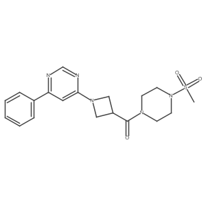 (4-(Methylsulfonyl)piperazin-1-yl)(1-(6-phenylpyrimidin-4-yl)azetidin-3-yl)methanone Structure
