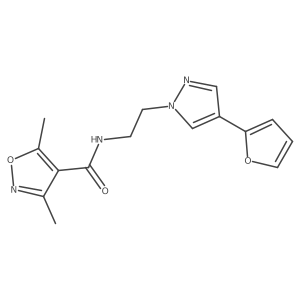N-(2-(4-(furan-2-yl)-1H-pyrazol-1-yl)ethyl)-3,5-dimethylisoxazole-4-carboxamide结构式