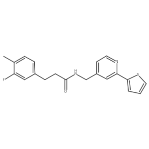 3-(3-fluoro-4-methylphenyl)-N-((2-(thiophen-2-yl)pyridin-4-yl)methyl)propanamide Structure