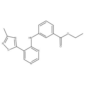 Ethyl 3-((5-(3-methyl-1,2,4-oxadiazol-5-yl)pyrimidin-4-yl)amino)benzoate Structure