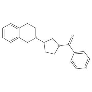 (3-(3,4-dihydroisoquinolin-2(1H)-yl)pyrrolidin-1-yl)(pyridin-4-yl)methanone结构式