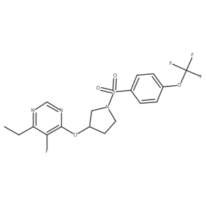 4-Ethyl-5-fluoro-6-((1-((4-(trifluoromethoxy)phenyl)sulfonyl)pyrrolidin-3-yl)oxy)pyrimidine Structure
