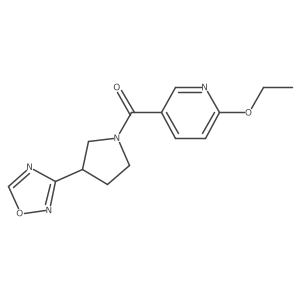 (3-(1,2,4-Oxadiazol-3-yl)pyrrolidin-1-yl)(6-ethoxypyridin-3-yl)methanone结构式