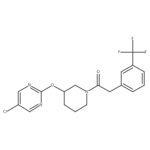 1-(3-((5-Chloropyrimidin-2-yl)oxy)piperidin-1-yl)-2-(3-(trifluoromethyl)phenyl)ethanone Structure