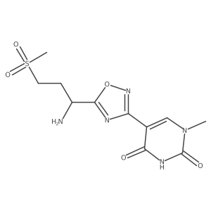 5-(5-(1-amino-3-(methylsulfonyl)propyl)-1,2,4-oxadiazol-3-yl)-1-methylpyrimidine-2,4(1H,3H)-dione Structure
