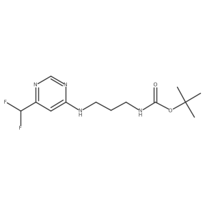 tert-butyl N-(3-{[6-(difluoromethyl)pyrimidin-4-yl]amino}propyl)carbamate结构式