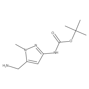 tert-butyl N-[5-(aminomethyl)-1-methyl-1H-pyrazol-3-yl]carbamate Structure