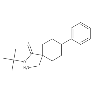 Tert-butyl 1-(aminomethyl)-4-phenylcyclohexane-1-carboxylate结构式